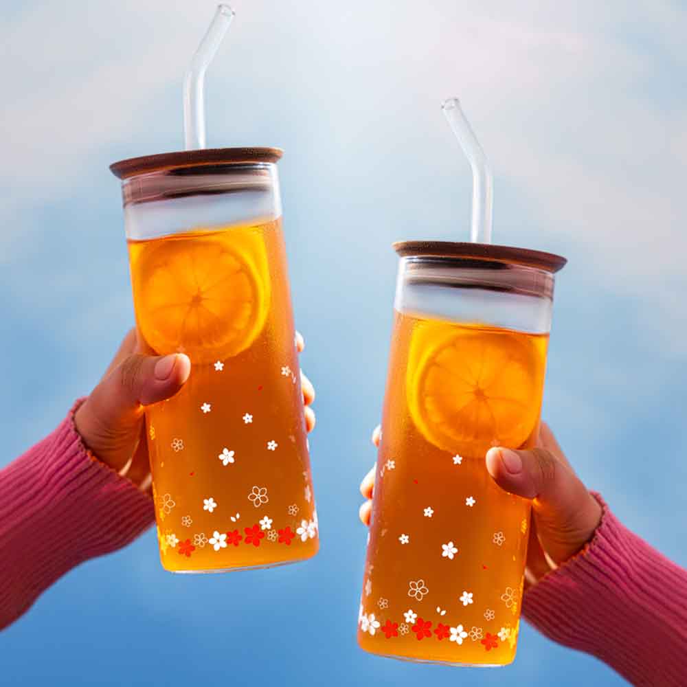 Spring punched glass set of two