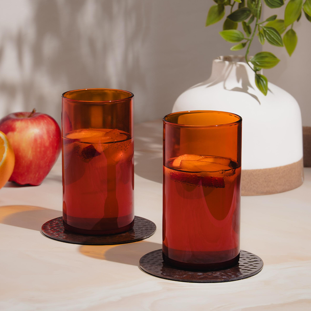 Amber Glass, Set of 6, 350ml