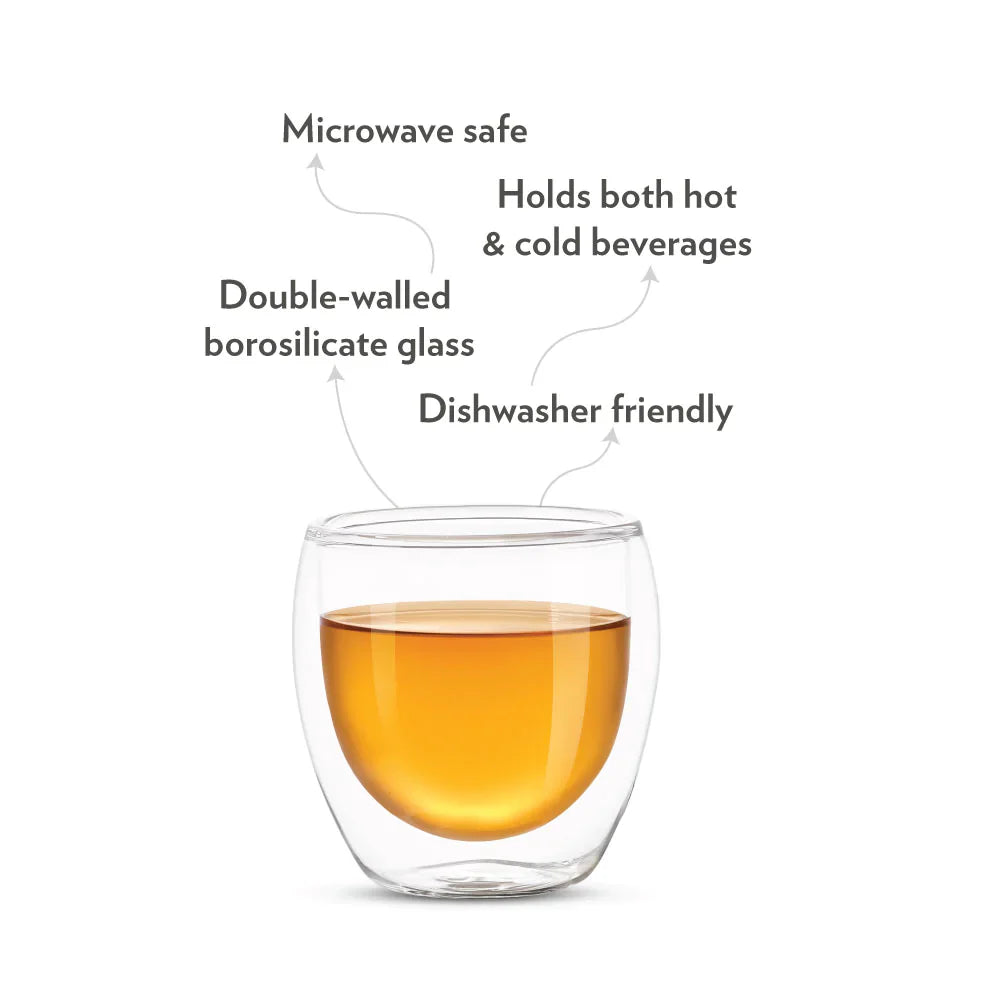 Double Wall Glass Tumbler, Set of 2, 300ml