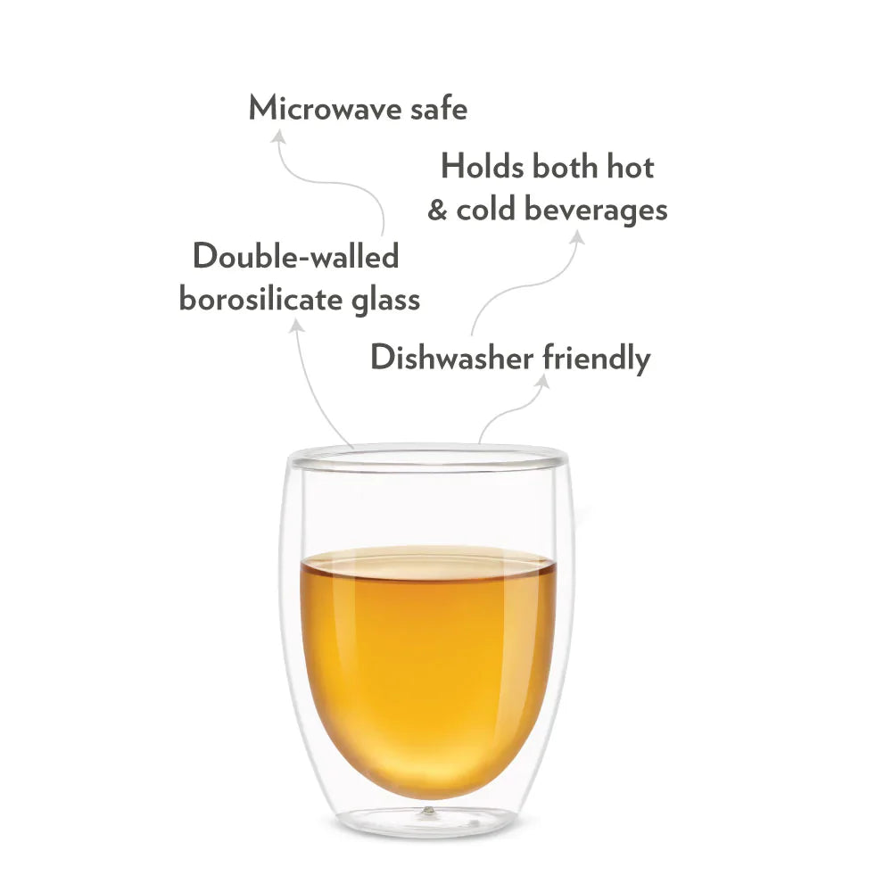 Double Wall Glass Tumbler, Set of 2, 400ml