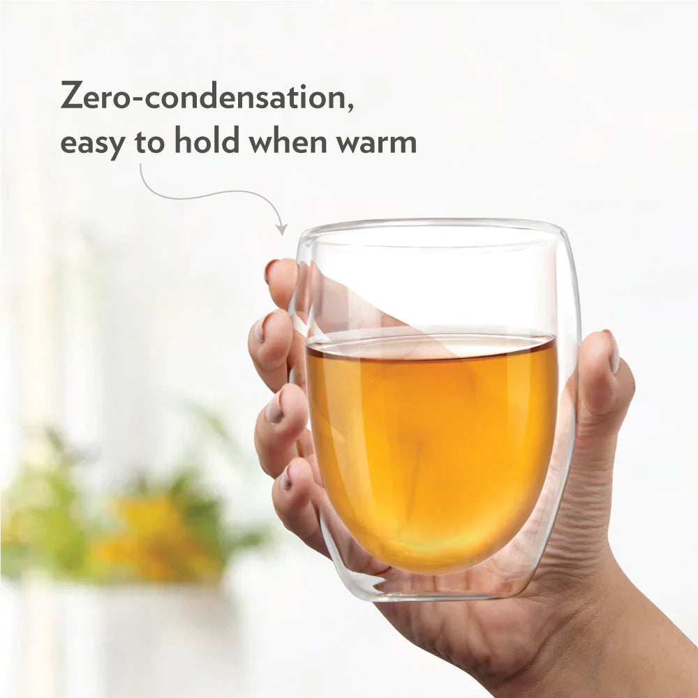 Double Wall Glass Tumbler, Set of 2, 400ml
