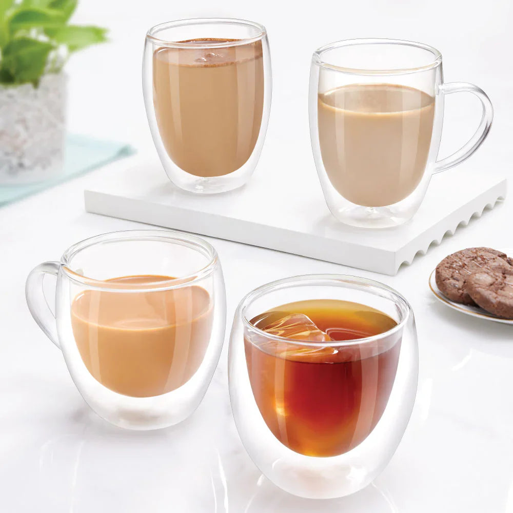 Double Wall Glass Tumbler, Set of 2, 400ml