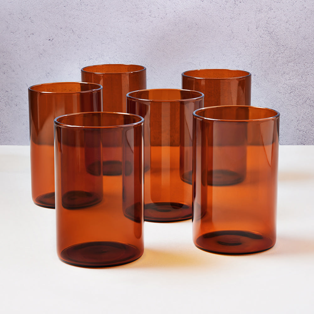 Amber Glass, Set of 6, 350ml