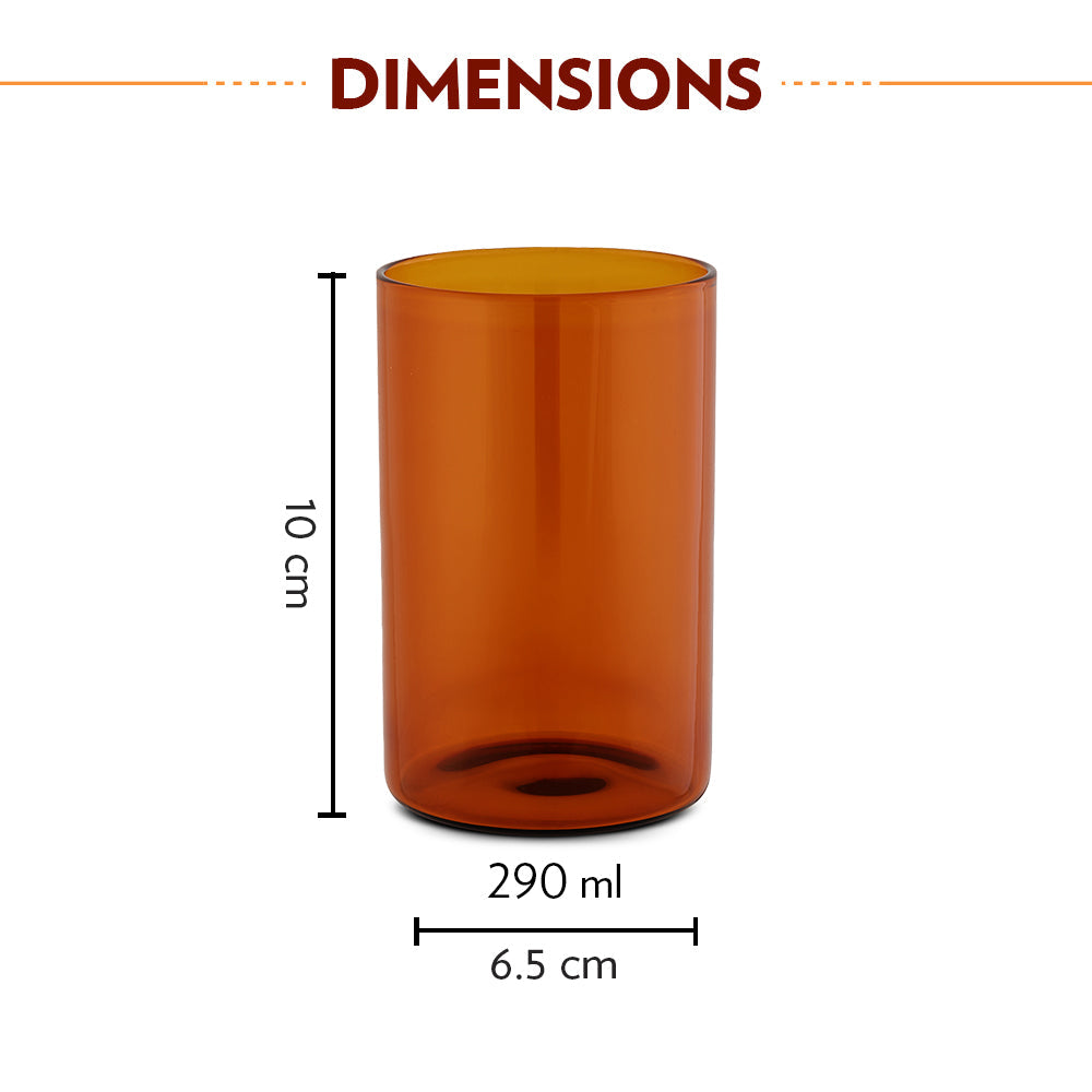 Amber Glass, Set of 6, 290ml