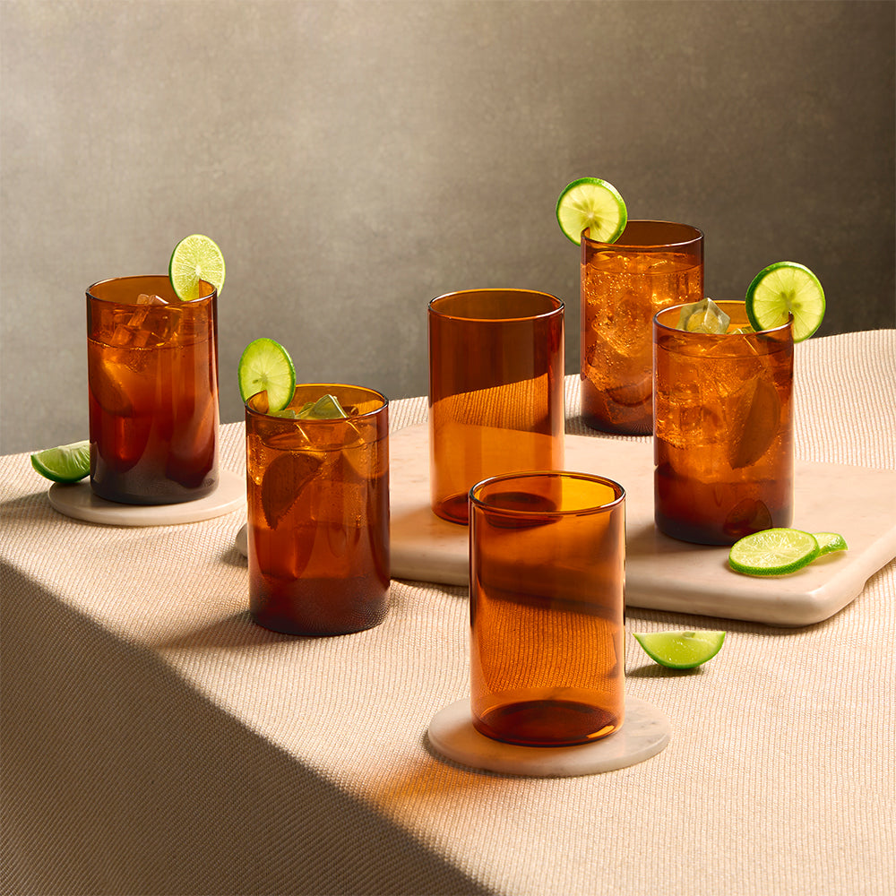 Amber Glass, Set of 6, 350ml