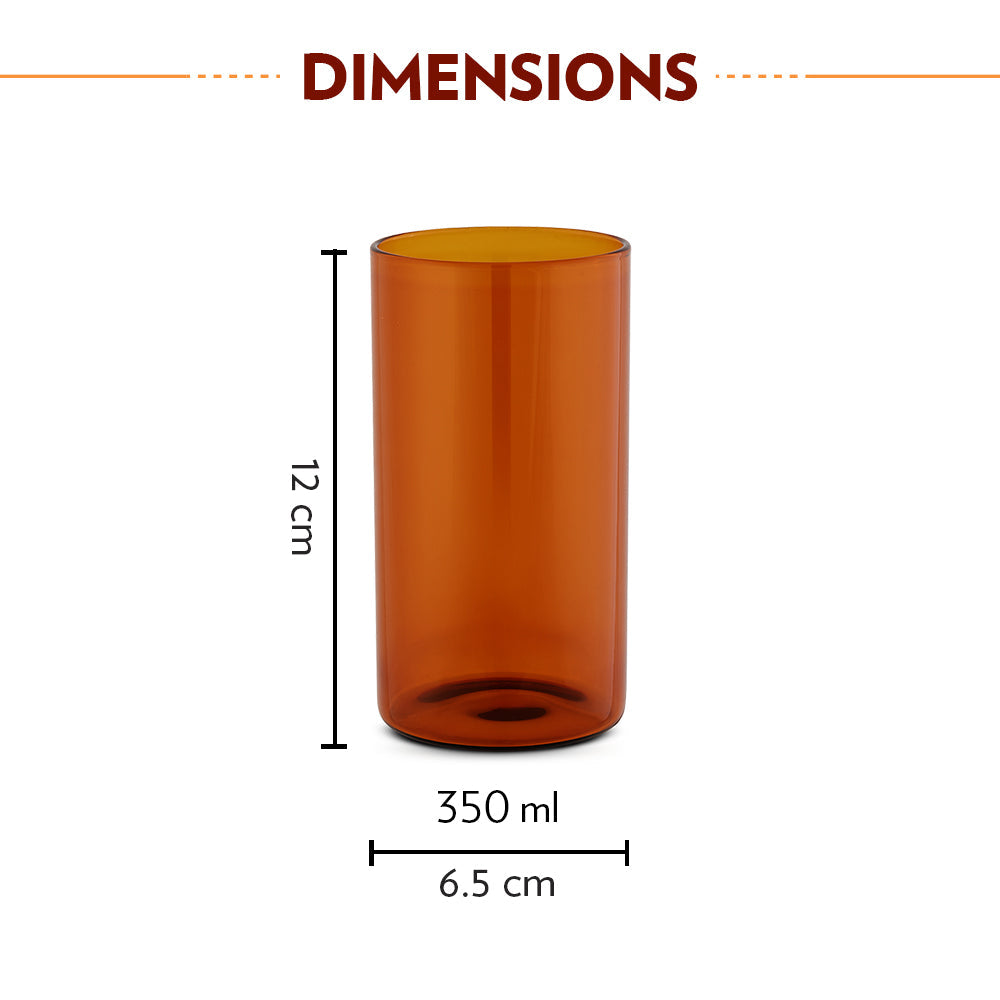 Amber Glass, Set of 6, 350ml