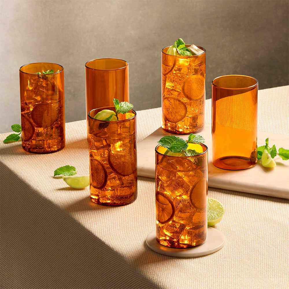 Amber Glass, Set of 6, 350ml