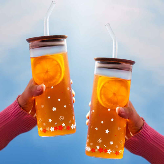 Spring punched glass set of two