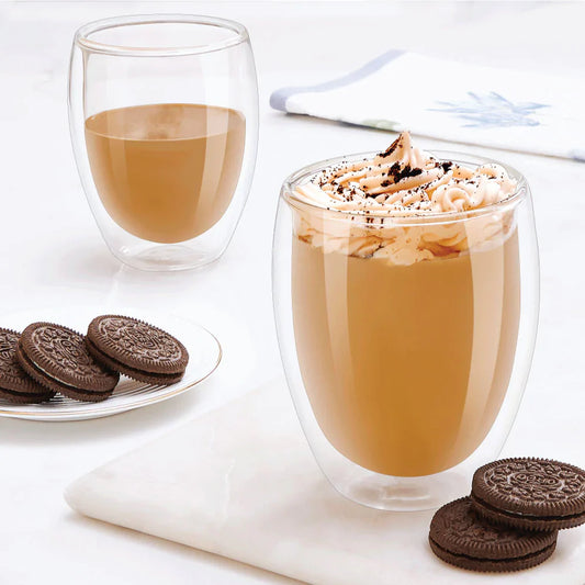 Double Wall Glass Tumbler, Set of 2, 400ml